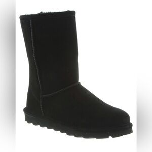 Bearpaw Elle Suede Fur Lined Boots in Black Size 6 New in Box
